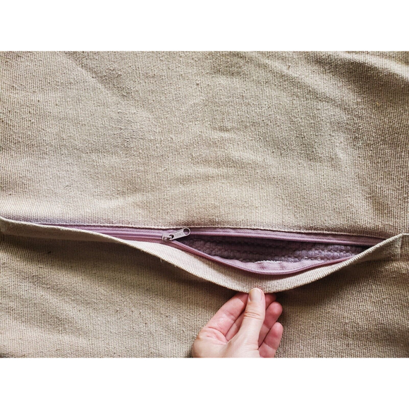 2x Hadley Wool Blend Throw Purple Pillow Covers Chevron w/Wear & Flaws - Picture 5 of 11